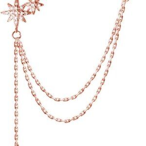 925 Sterling Silver Fashion Star Cuff Earring Chain for Women Star Crawler Earri